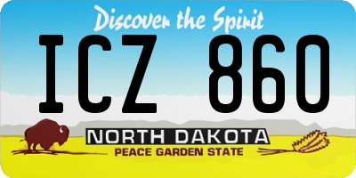 ND license plate ICZ860