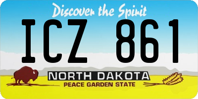 ND license plate ICZ861