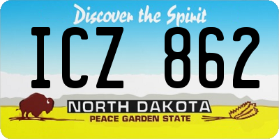 ND license plate ICZ862