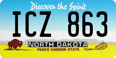 ND license plate ICZ863