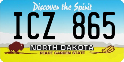 ND license plate ICZ865