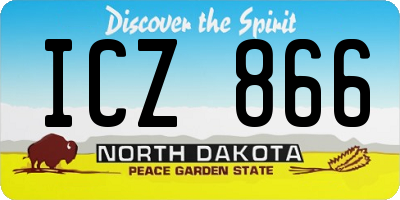ND license plate ICZ866