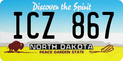 ND license plate ICZ867
