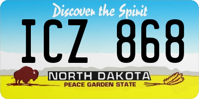 ND license plate ICZ868