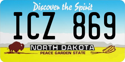 ND license plate ICZ869