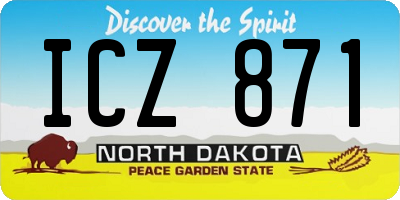 ND license plate ICZ871