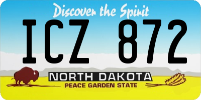 ND license plate ICZ872