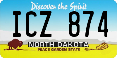 ND license plate ICZ874