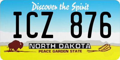 ND license plate ICZ876