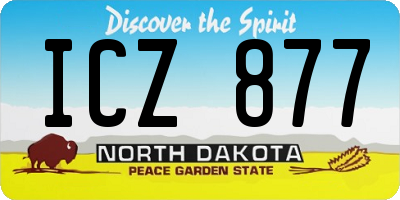 ND license plate ICZ877