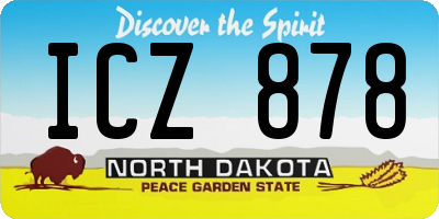 ND license plate ICZ878