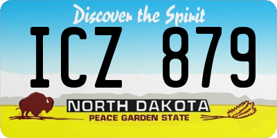 ND license plate ICZ879