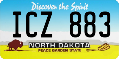 ND license plate ICZ883