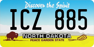 ND license plate ICZ885
