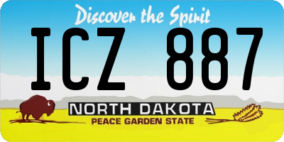 ND license plate ICZ887