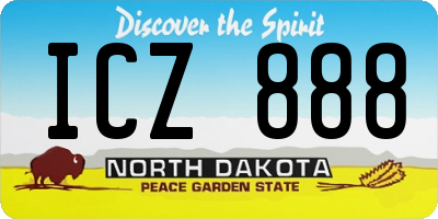 ND license plate ICZ888