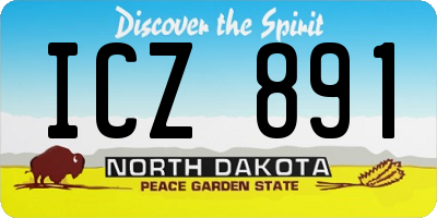 ND license plate ICZ891