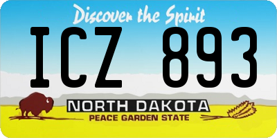 ND license plate ICZ893