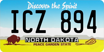 ND license plate ICZ894