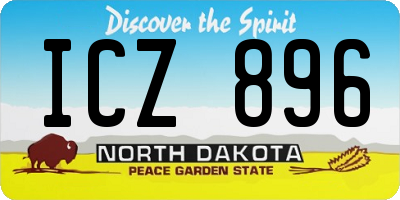 ND license plate ICZ896