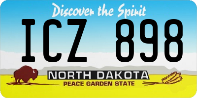 ND license plate ICZ898