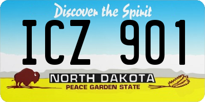 ND license plate ICZ901