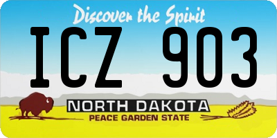 ND license plate ICZ903