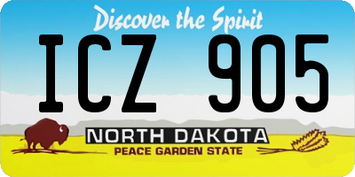 ND license plate ICZ905