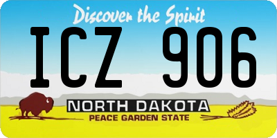 ND license plate ICZ906