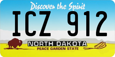 ND license plate ICZ912