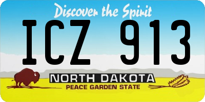 ND license plate ICZ913