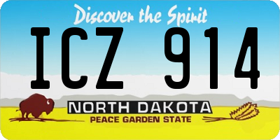 ND license plate ICZ914