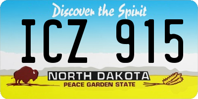 ND license plate ICZ915