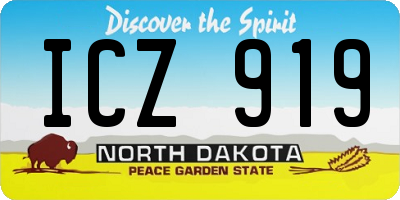 ND license plate ICZ919