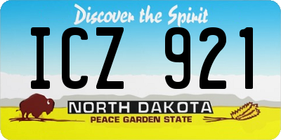 ND license plate ICZ921