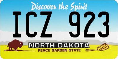 ND license plate ICZ923