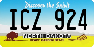 ND license plate ICZ924