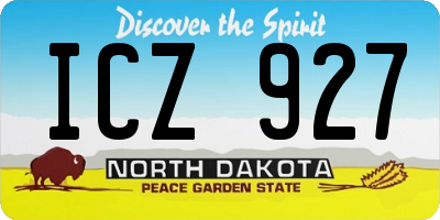 ND license plate ICZ927