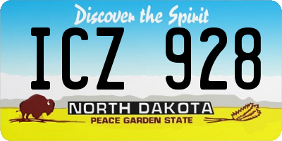 ND license plate ICZ928