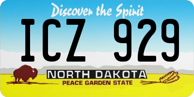 ND license plate ICZ929