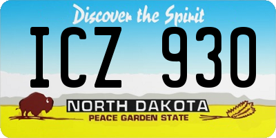 ND license plate ICZ930