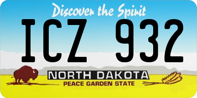 ND license plate ICZ932