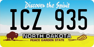 ND license plate ICZ935