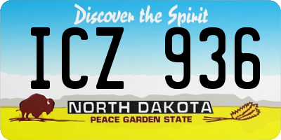 ND license plate ICZ936