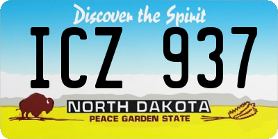 ND license plate ICZ937