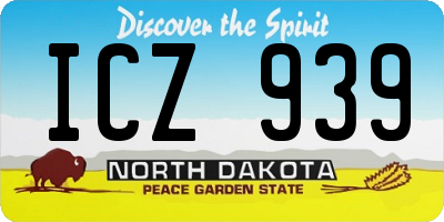 ND license plate ICZ939