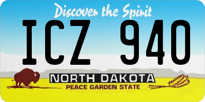 ND license plate ICZ940
