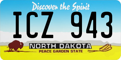 ND license plate ICZ943