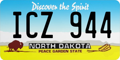 ND license plate ICZ944