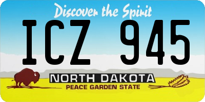 ND license plate ICZ945